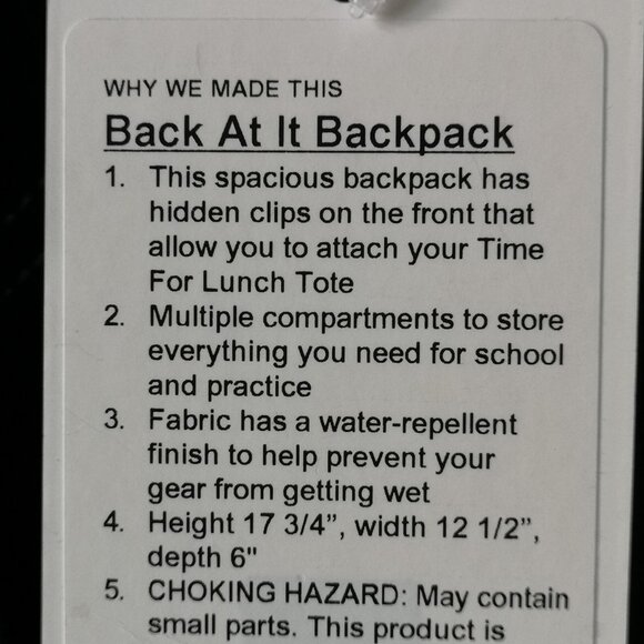 NWT IVIVVA by LULULEMON Black Teal Back At It Backpack One Size OS - Picture 9 of 9